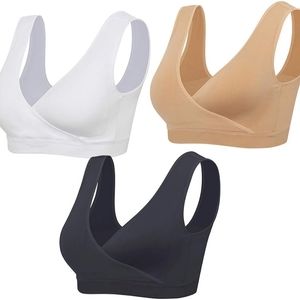 Nursing Sleep Bras Wireless Maternity Breastfeeding Bras 3 Pack